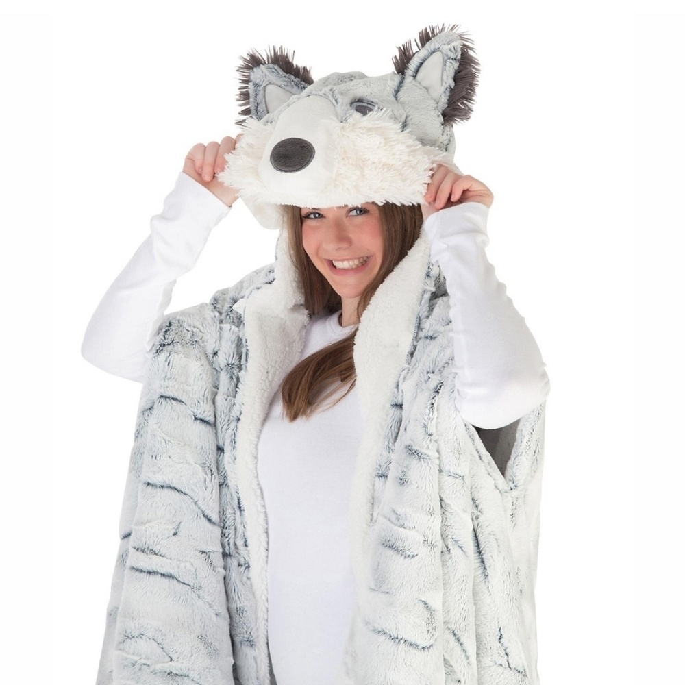 Soft & Plush Hooded Husky Blanket Wrap One Size